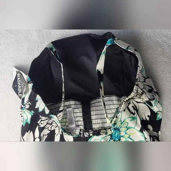 Madison Leigh Dress w/Built in Bra Turquoise/Black Floral Women's Size 22W NWT - Picture 10 of 12